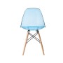 Chaise de Salle à Manger DKD Home Decor Naturel Bleu PVC Bouleau (50 x 46 x 83,5 cm)