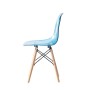 Chaise de Salle à Manger DKD Home Decor Naturel Bleu PVC Bouleau (50 x 46 x 83,5 cm)