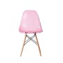 Chaise de Salle à Manger DKD Home Decor Naturel Rose PVC Bouleau (44 x 46 x 81 cm) (50 x 46 x 83,5 cm)