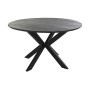 Table de Salle à Manger DKD Home Decor Noir Métal Bois de manguier (130 x 130 x 76 cm)