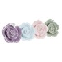 Pommeau DKD Home Decor 4 Unités Métal Grès Roses (4,5 x 4,5 x 3 cm)