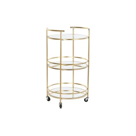 Chariot de service DKD Home Decor Miroir Doré Métal (42,5 x 42,5 x 74,3 cm)