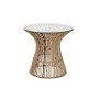 Table Basse DKD Home Decor Verre Métal Rotin (53 x 53 x 52 cm)