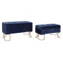 Banquette DKD Home Decor  Bleu Doré Métal Velours (90 x 40 x 47 cm)