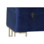 Banquette DKD Home Decor  Bleu Doré Métal Velours (90 x 40 x 47 cm)