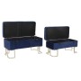 Banquette DKD Home Decor  Bleu Doré Métal Velours (90 x 40 x 47 cm)