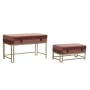 Banquette DKD Home Decor  Rose Doré Métal Velours (80 x 40 x 47 cm)