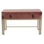 Banquette DKD Home Decor  Rose Doré Métal Velours (80 x 40 x 47 cm)