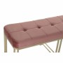 Banquette DKD Home Decor  Rose Métal Velours (120 x 40 x 46 cm)