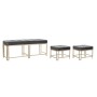 Banquette DKD Home Decor  Gris Métal Velours (120 x 40 x 47 cm)