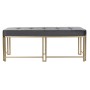 Banquette DKD Home Decor  Gris Métal Velours (120 x 40 x 47 cm)
