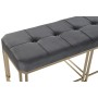 Banquette DKD Home Decor  Gris Métal Velours (120 x 40 x 47 cm)