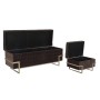 Banquette DKD Home Decor  Doré Métal Marron Velours (120 x 42 x 48 cm)