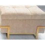 Banc de Pied de Lit DKD Home Decor Beige Métal Velours Glamour Velvet (120 x 42 x 48 cm) (3 pcs)