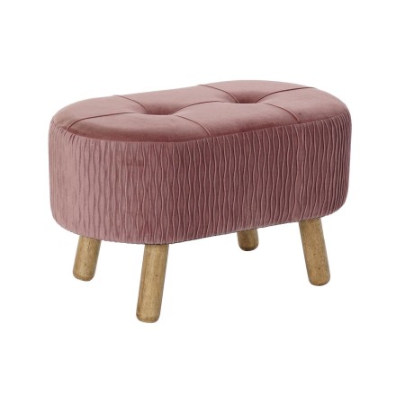Banquette DKD Home Decor  Naturel Rose Bois Velours (60 x 35 x 36 cm)