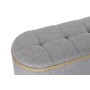 Banquette DKD Home Decor  Gris Bois Polyester (120 x 45 x 43 cm)