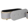 Banquette DKD Home Decor  Gris Bois Polyester (120 x 45 x 43 cm)