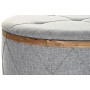 Banquette DKD Home Decor  Naturel Bois Polyester Gris clair (80 x 80 x 43 cm)