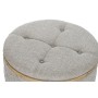 Banc de coffre DKD Home Decor Beige Bois Polyester (80 x 80 x 43 cm)