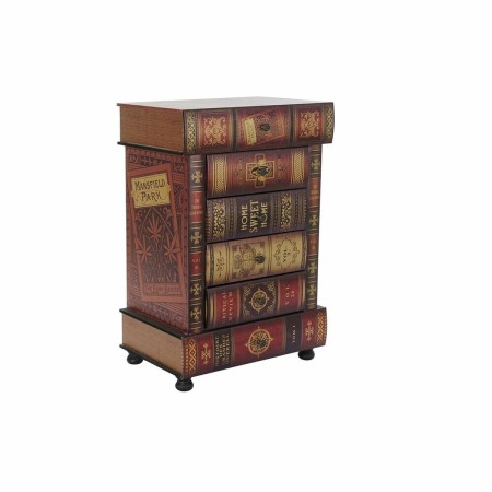 Caisson à Tiroirs DKD Home Decor Bois Livre Multicouleur Vintage PU (50 x 35 x 77 cm)