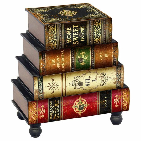 Caisson à Tiroirs DKD Home Decor Bois Livre Vintage PU (50 x 31 x 55,5 cm)