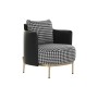 Fauteuil DKD Home Decor Noir Doré Métal Polyester Bicolore PU (75 x 80 x 80 cm)