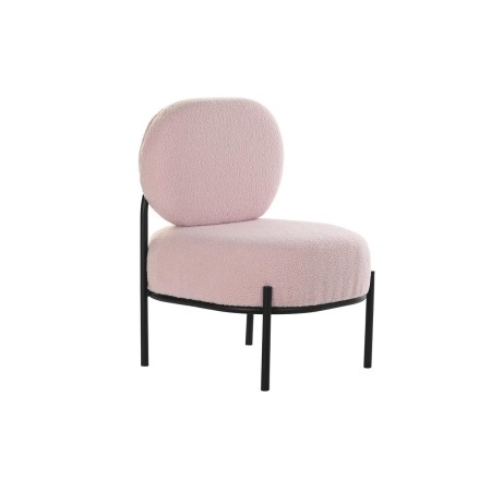 Fauteuil DKD Home Decor Noir Rose Métal Polyester (51 x 61 x 79 cm)