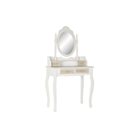 Coiffeuse DKD Home Decor Miroir Naturel Blanc ABS Bois MDF (75 x 40 x 142 cm)