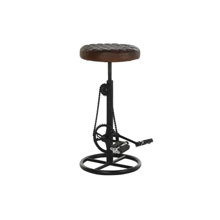 Tabouret DKD Home Decor Métal Marron Cuir (38 x 38 x 63 cm)