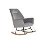 Fauteuil à Bascule DKD Home Decor Naturel Noir Métal Polyester Gris clair (70 x 77 x 97 cm)