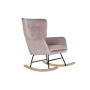 Fauteuil à Bascule DKD Home Decor Naturel Noir Rose Métal Polyester (66 x 80 x 90 cm)