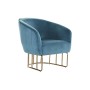 Fauteuil DKD Home Decor Doré Métal Turquoise Polyester (76 x 76 x 74 cm)