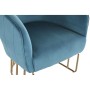 Fauteuil DKD Home Decor Doré Métal Turquoise Polyester (76 x 76 x 74 cm)