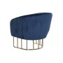 Fauteuil DKD Home Decor Doré Métal Polyester Blue marine (76 x 70 x 74 cm)