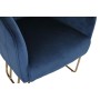 Fauteuil DKD Home Decor Doré Métal Polyester Blue marine (76 x 70 x 74 cm)