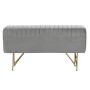 Banquette DKD Home Decor  Gris Doré Métal Polyester (90 x 31 x 47 cm)