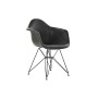 Chaise à Accoudoirs DKD Home Decor Gris foncé Métal PU (64 x 59 x 84 cm)