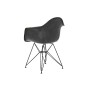 Chaise à Accoudoirs DKD Home Decor Gris foncé Métal PU (64 x 59 x 84 cm)