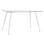 Table de Salle à Manger DKD Home Decor Verre Métal Blanc (135 x 75 x 75 cm)