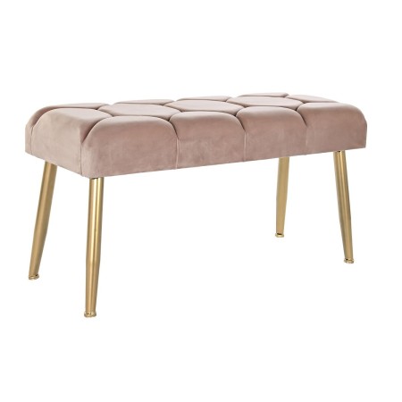 Banquette DKD Home Decor  Rose Métal Polyester (97 x 38 x 50 cm)