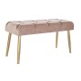 Banquette DKD Home Decor  Rose Métal Polyester (97 x 38 x 50 cm)