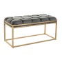 Banquette DKD Home Decor  Doré Métal Polyester Gris foncé (100 x 40 x 50 cm)