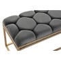 Banquette DKD Home Decor  Doré Métal Polyester Gris foncé (100 x 40 x 50 cm)