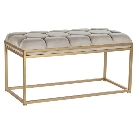 Banquette DKD Home Decor  Beige Métal Polyester (100 x 40 x 50 cm)