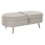 Banc de coffre DKD Home Decor Gris Métal Polyester (114 x 44 x 43 cm)