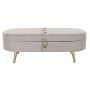 Banc de coffre DKD Home Decor Gris Métal Polyester (114 x 44 x 43 cm)