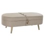 Banc de coffre DKD Home Decor Beige Métal Polyester (114 x 44 x 40 cm)