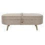 Banc de coffre DKD Home Decor Beige Métal Polyester (114 x 44 x 40 cm)