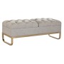 Banquette DKD Home Decor  Beige Doré Métal Polyester (120 x 40 x 44 cm)