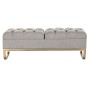 Banquette DKD Home Decor  Beige Doré Métal Polyester (120 x 40 x 44 cm)